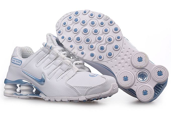 Womens Nike Shox Nz Sl Si Shoes White Skyblue